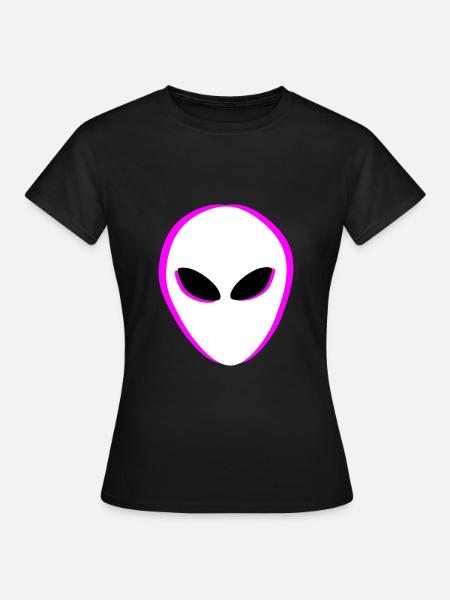 Aliens Außerirdischer Kopf - Frauen T-Shirt - Schwarz