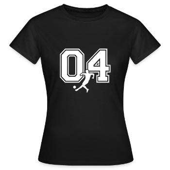 Soccer Number 04 Soccer Player - Women's T-Shirt - black - Front - AI Model Female 172 dark (172cm)