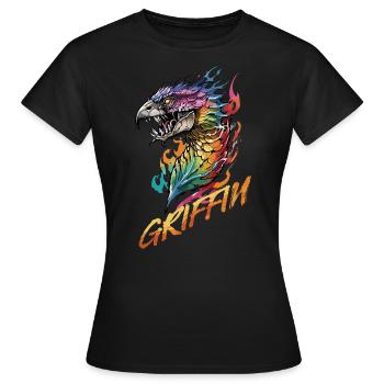 Majestic Griffin - Guardian of the Skies - Women's T-Shirt - black - Front - AI Model Female 172 dark (172cm)