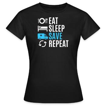 Ambulance Ambulance Cadeau Ambulance - T-shirt Femme - noir - Devant - AI Model Female 172 dark (172cm)