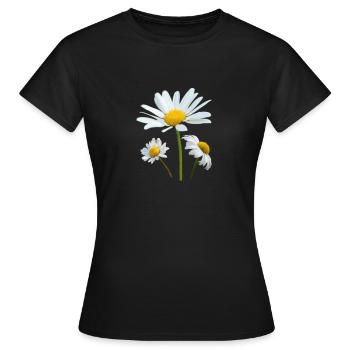 Marguerites fleurs blanches Marguerite - T-shirt Femme - noir - Devant - AI Model Female 172 dark (172cm)