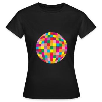 Boule disco - T-shirt Femme - noir - Devant - AI Model Female 172 dark (172cm)