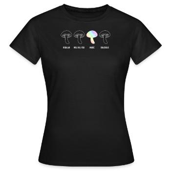 Magic Mushrooms Magic Mushrooms Gift Psyechedlisch - Women's T-Shirt - black - Front - AI Model Female 172 dark (172cm)