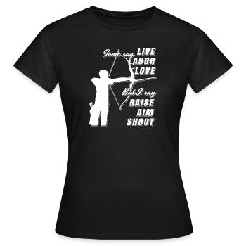 Bogenschütze Bogenschießen Shirt Geschenk - Frauen T-Shirt - Schwarz - Vorne - AI Model Female 172 dark (172cm)