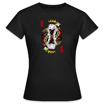 Herz König Poker Karte Halloween Kostüm lustig - Frauen T-Shirt - Schwarz - Vorne - AI Model Female 172 dark (172cm)