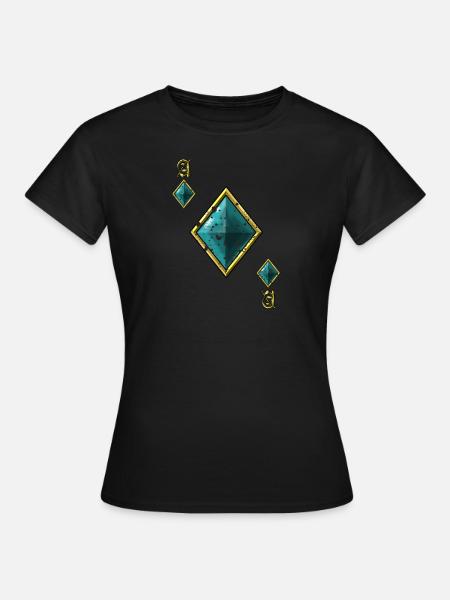 Karo Ass Poker Karte Halloween Kostüm lustig - Dame-T-shirt - sort