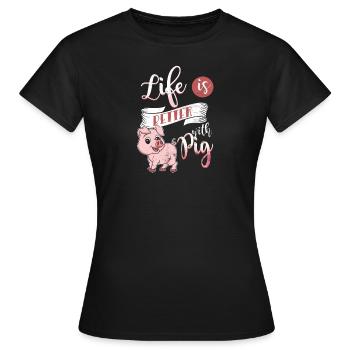 porc - T-shirt Femme - noir - Devant - AI Model Female 172 dark (172cm)