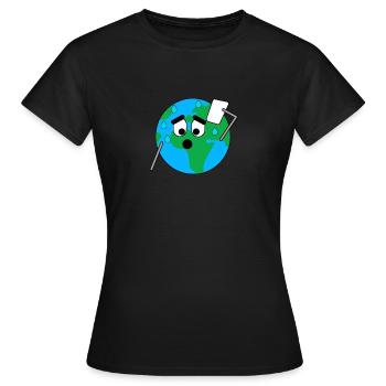 Die Erde schwitzt. Erde Erderwärmung - Frauen T-Shirt - Schwarz - Vorne - AI Model Female 172 dark (172cm)