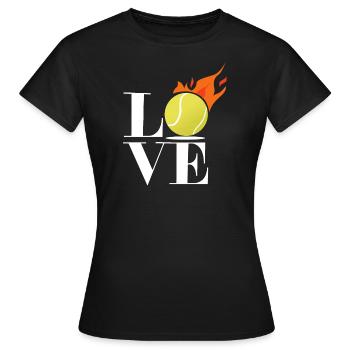 Tennis LOVE Amour Sport Tennis - T-shirt Femme - noir - Devant - AI Model Female 172 dark (172cm)