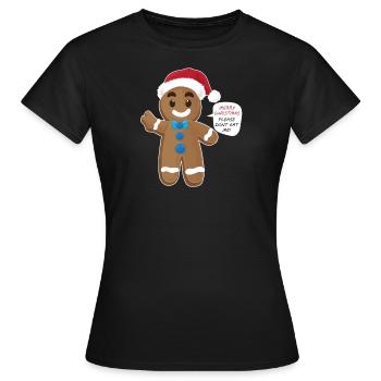Homme de pain d’épice Noël cadeau Santa Nikolaus - T-shirt Femme - noir - Devant - AI Model Female 172 dark (172cm)