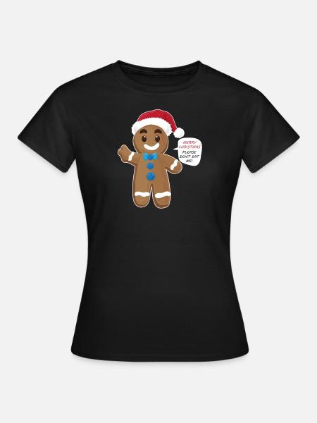 Lebkuchenmann Weihnachten Geschenk Santa Nikolaus - Frauen T-Shirt - Schwarz