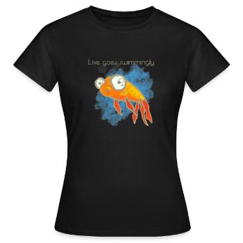 Poisson poisson poisson poisson - T-shirt Femme - noir - Devant - AI Model Female 172 dark (172cm)