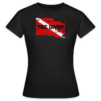 TEC DIVER - T-shirt Femme - noir - Devant - AI Model Female 172 dark (172cm)