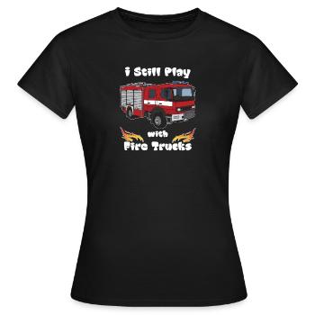 Conception du service d'incendie - T-shirt Femme - noir - Devant - AI Model Female 172 dark (172cm)