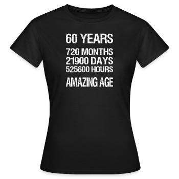60 YEARS - Women's T-Shirt - black - Front - AI Model Female 172 dark (172cm)