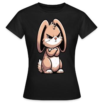 Kaninchen Hase Hasen langohr Klopfer Rammler - Frauen T-Shirt - Schwarz - Vorne - AI Model Female 172 dark (172cm)