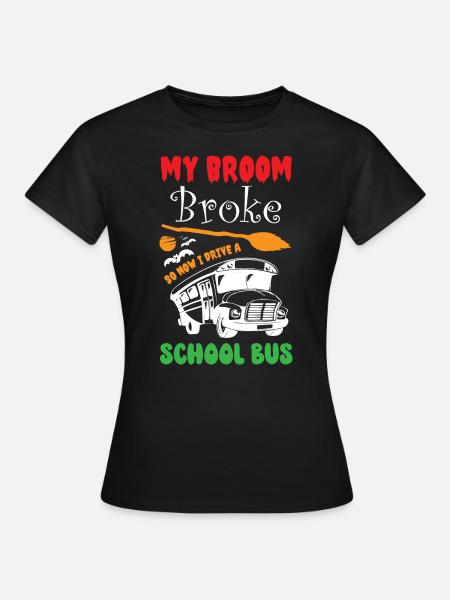 Funny Witch School Bus Driver Halloween - Frauen T-Shirt - Schwarz