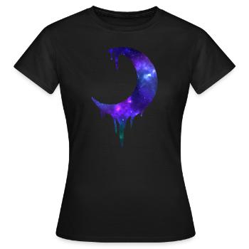 Crescent with galaxy - Women's T-Shirt - black - Front - AI Model Female 172 dark (172cm)