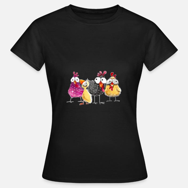 crazy chickens heap and chickens - Women's T-Shirt - black