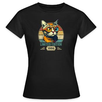 Awesome since 1996 Katze Geburtstag Geschenk - Frauen T-Shirt - Schwarz - Vorne - AI Model Female 172 dark (172cm)
