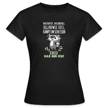 Nachtaktiv, Augenringe, irgendwie süß, kämpft um s - Frauen T-Shirt - Schwarz - Vorne - AI Model Female 172 dark (172cm)