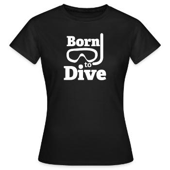 Né pour plonger - plonger, plonger, pêcher - T-shirt Femme - noir - Devant - AI Model Female 172 dark (172cm)