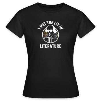 Lit en littérature - T-shirt Femme - noir - Devant - AI Model Female 172 dark (172cm)