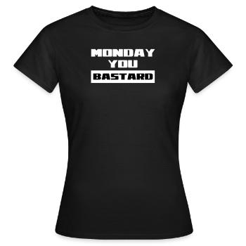 Lundi bâtard - T-shirt Femme - noir - Devant - AI Model Female 172 dark (172cm)