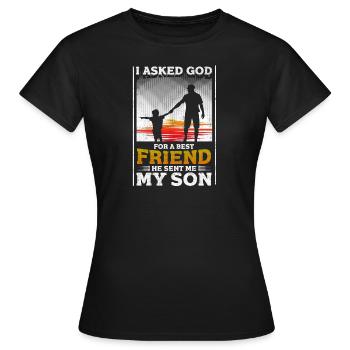 father and son - Women's T-Shirt - black - Front - AI Model Female 172 dark (172cm)
