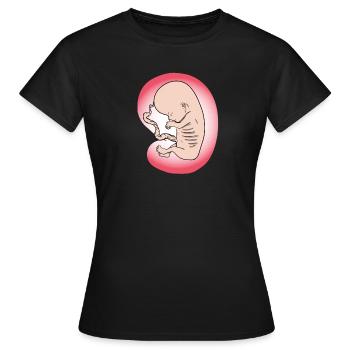 Embryon bébé naissance bébé ventre maman cadeau - T-shirt Femme - noir - Devant - AI Model Female 172 dark (172cm)