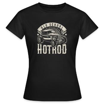 Hotrod vintage Oldtimer Geschenk Old School Car - Frauen T-Shirt - Schwarz - Vorne - AI Model Female 172 dark (172cm)