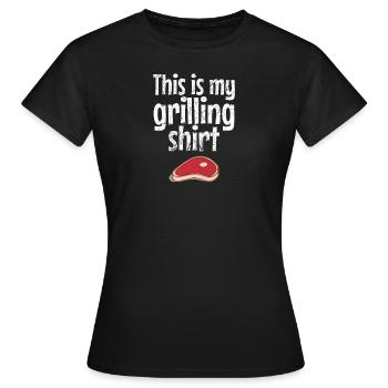 Ma chemise de barbecue - barbecue, barbecue, barbecue, barbecue - T-shirt Femme - noir - Devant - AI Model Female 172 dark (172cm)