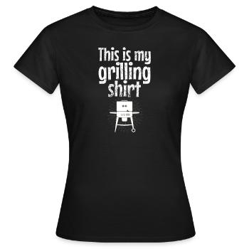 Ma chemise de barbecue - barbecue, barbecue, barbecue, barbecue - T-shirt Femme - noir - Devant - AI Model Female 172 dark (172cm)