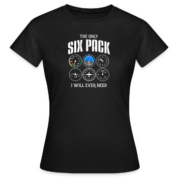 Pack de six pilotes - vol, avion, cours de pilotage - T-shirt Femme - noir - Devant - AI Model Female 172 dark (172cm)