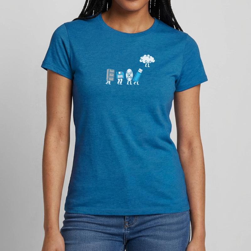 Cloud Computing Evolution Computer Entwicklung Frauen T-Shirt