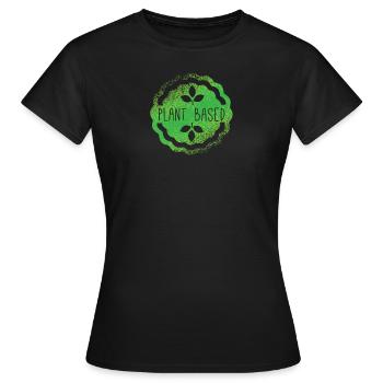 plant based veganer - Frauen T-Shirt - Schwarz - Vorne - AI Model Female 172 dark (172cm)