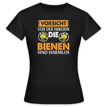 Vorsicht vor der Imkerin - Honig Bienen - Frauen T-Shirt - Schwarz - Vorne - AI Model Female 172 dark (172cm)