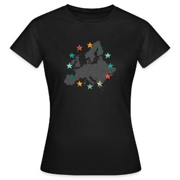Cadeau EUROPA Union européenne - T-shirt Femme - noir - Devant - AI Model Female 172 dark (172cm)