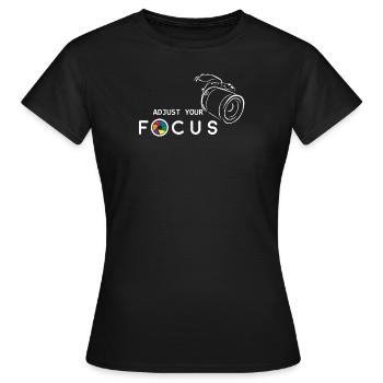 Ajustez votre concentration - photographe, appareil photo - T-shirt Femme - noir - Devant - AI Model Female 172 dark (172cm)