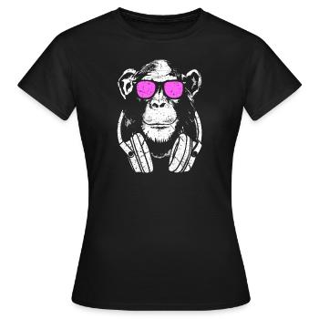 Monkey DJ - T-shirt Femme - noir - Devant - AI Model Female 172 dark (172cm)