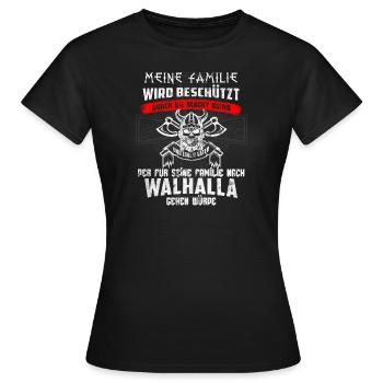 Die Macht Odins - Wikinger & Walhalla Vatertag - Frauen T-Shirt - Schwarz - Vorne - AI Model Female 172 dark (172cm)