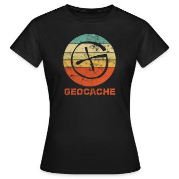 Geocaching Geocacher Geocache GPS Gift Vintage - T-shirt Femme - noir - Devant - AI Model Female 172 dark (172cm)