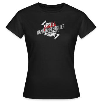 Barbecue Ganzjahresgriller - Frauen T-Shirt - Schwarz - Vorne - AI Model Female 172 dark (172cm)