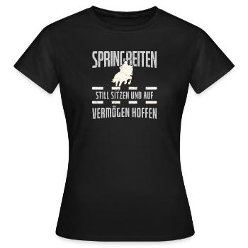 Springreiter - Frauen T-Shirt - Schwarz - Vorne - AI Model Female 172 dark (172cm)