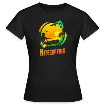 Vintage KITE Surfer Kiting Kiteboarding Retro Kites - Women's T-Shirt - black - Front - AI Model Female 172 dark (172cm)