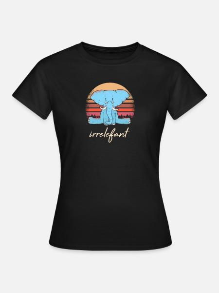 Irrelefant Elefant Wortwitz - Frauen T-Shirt - Schwarz
