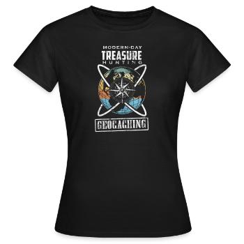 Geocaching Geocacher Geocache GPS gift idea - Women's T-Shirt - black - Front - AI Model Female 172 dark (172cm)
