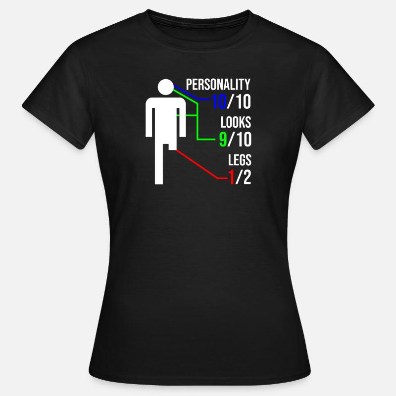 Invalidité de cadeau d'amputation de jambe - T-shirt Femme - noir