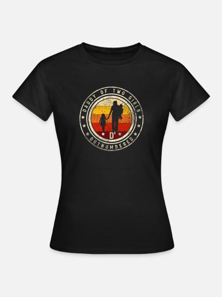 Vater von Mädchen Dad Papa Outnumbered - T-shirt dam - svart