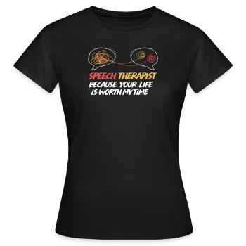 Speech therapist Speech therapist - Women's T-Shirt - black - Front - AI Model Female 172 dark (172cm)
